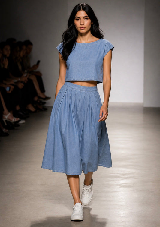 Denim set skirt